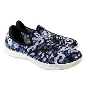 CLOUDSTEPPERS by Clarks Size 8 Washable Knit Slip-Ons Adella Step Navy Floral